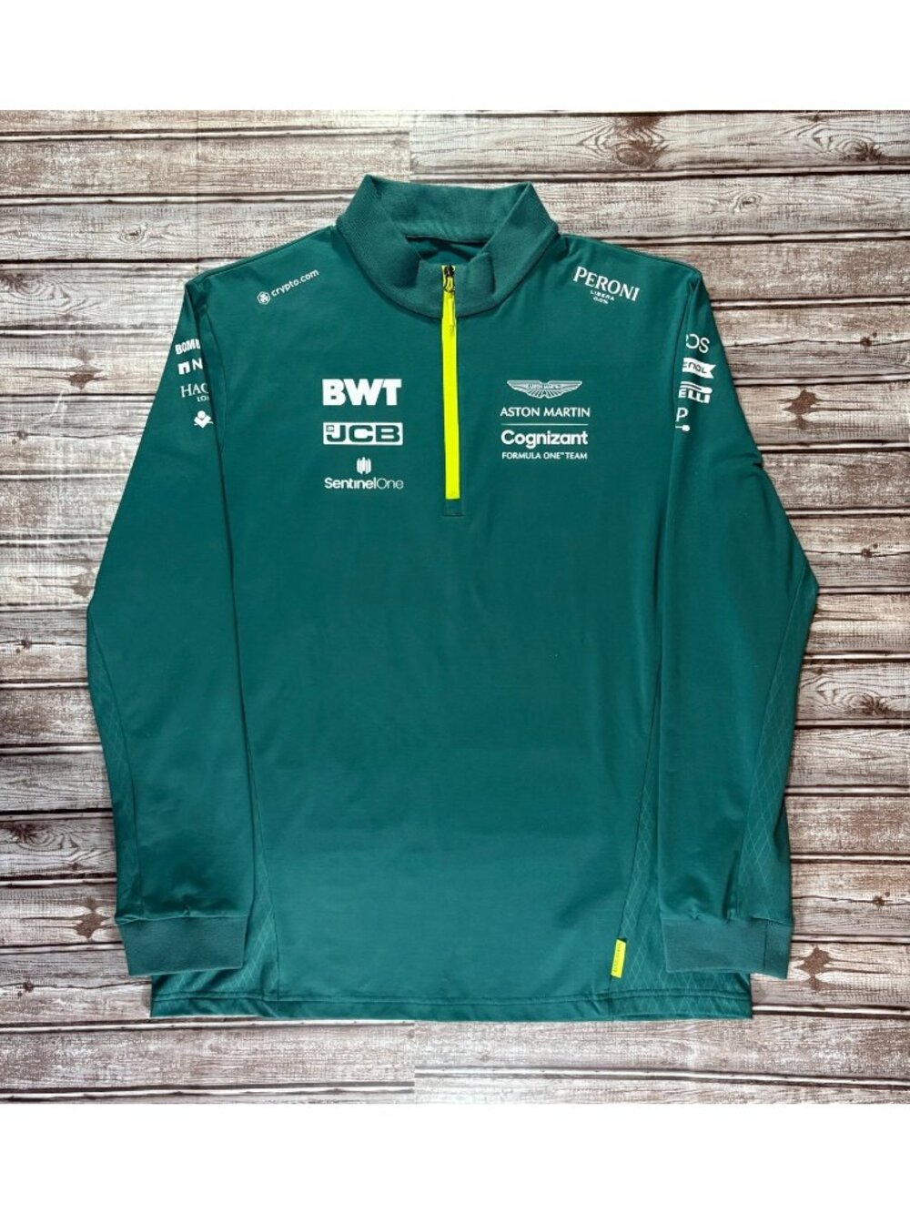 Aston Martin Formula One Team Pelmark 1/4 Zip Performance Jacket Mens 2XL Green